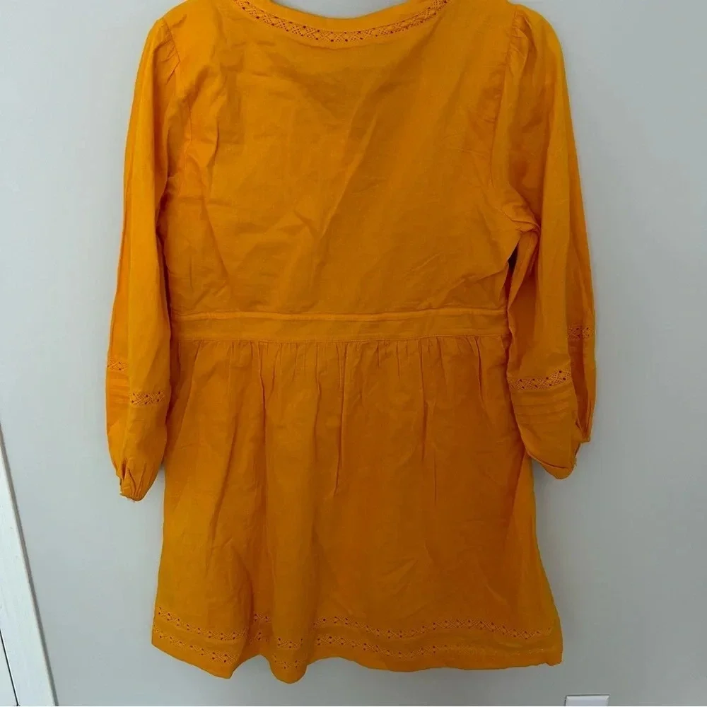 NWT J. Crew Lace Trim Cotton A-line Gold/Yellow Dress Size